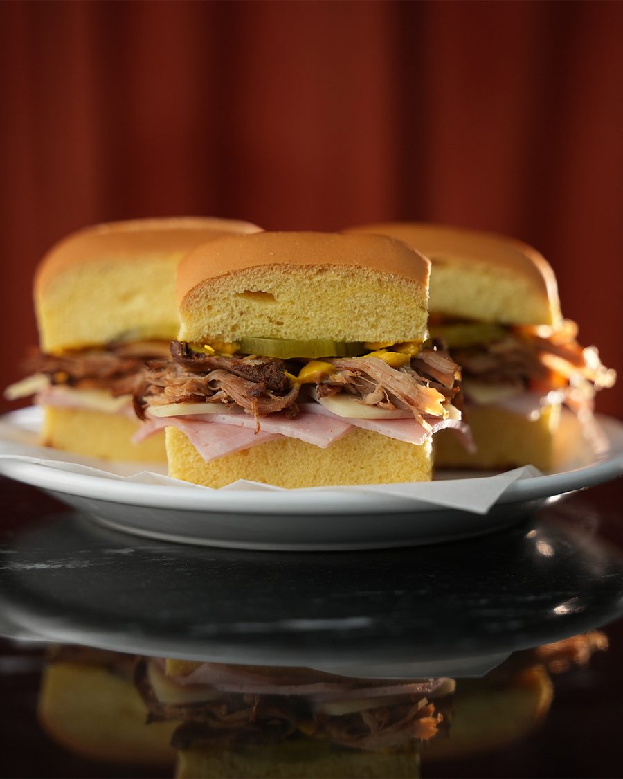 Medianoche sliders on sweet egg bread